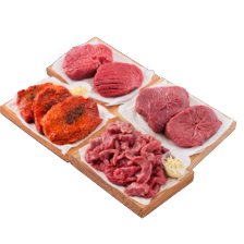 Malse runder- of kogelbiefstuk, biefstukpuntjes of rundersteaks